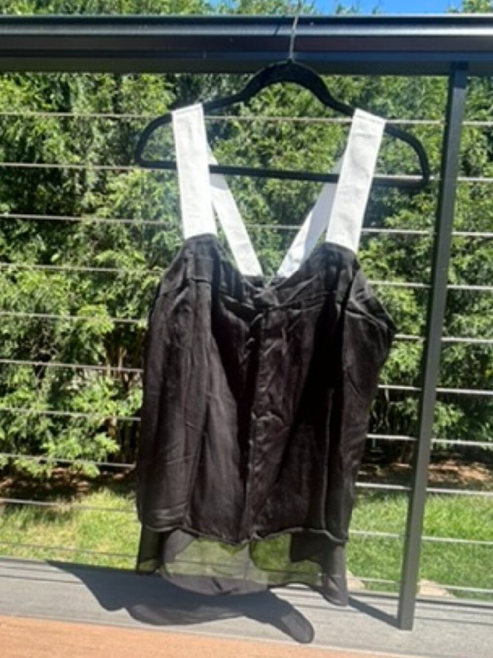 Banana Republic Mesh Detail Statement Top | Size L | Black & White